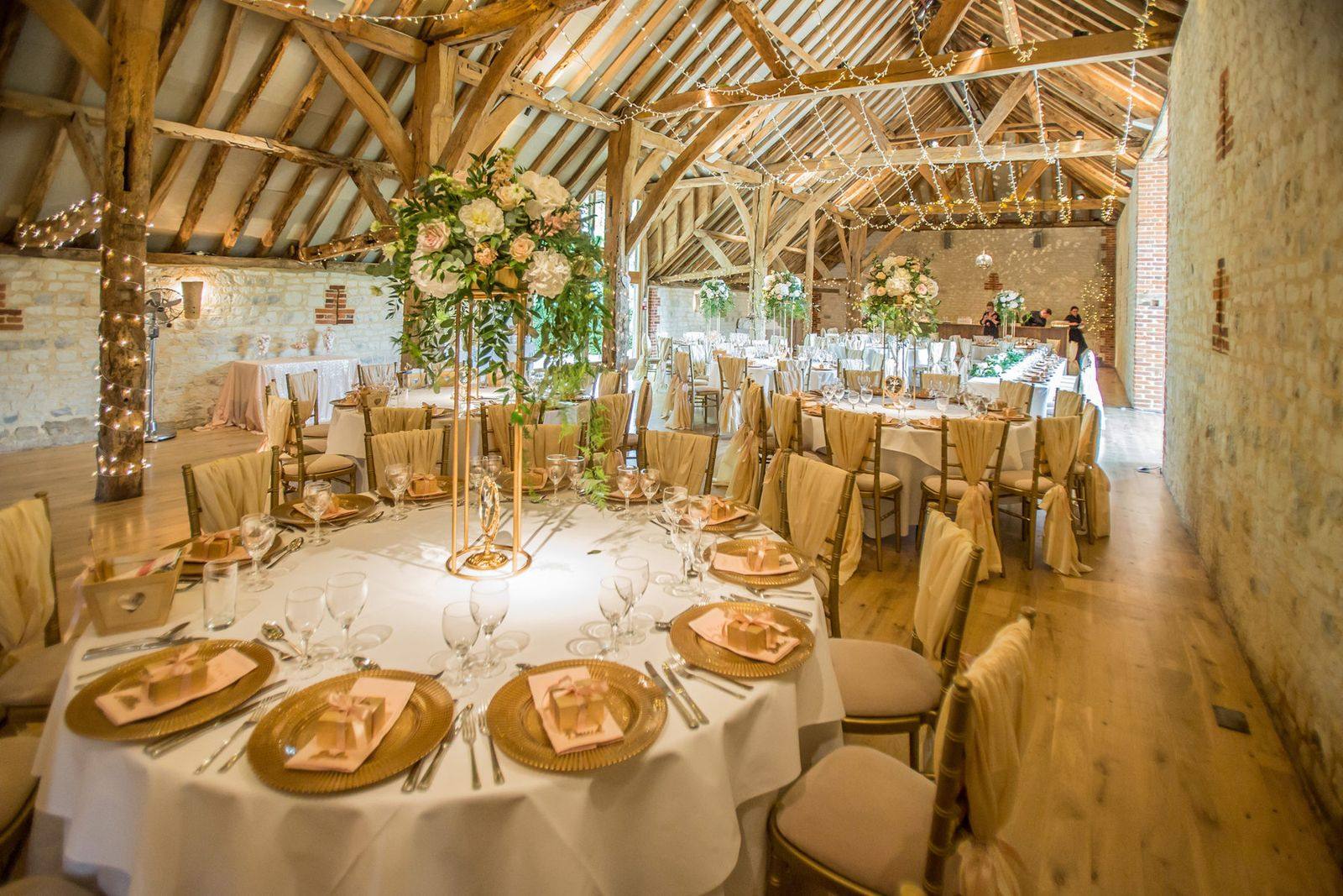 Barn wedding decoration by Bows Hire