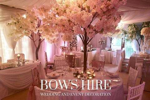 180cm Pink Blossom Cherry Trees for hire, centrepieces by Bows Hire, photo 2