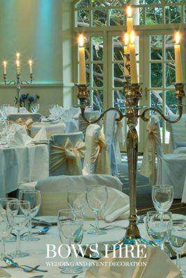 70cm Silver Candelabra for hire by Bows Hire
