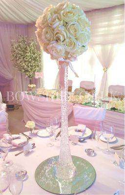 80cm Eiffel Vase with Flowers for hire by Bows Hire