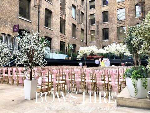 Organza/Taffeta Sash for hire, chair accessories by Bows Hire