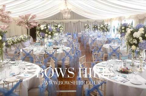 Organza/Taffeta Double Cross Sash for hire, chair accessories by Bows Hire