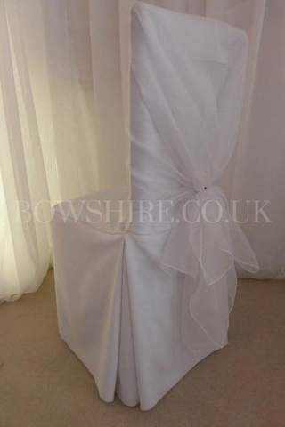White Organza Wrap for hire, sashes by Bows Hire