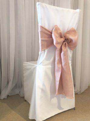 Pink Linen Sash for hire by Bows Hire