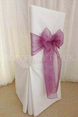 Orchid Organza Sash for hire by Bows Hire