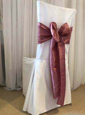 Orchid Taffeta Sash for hire by Bows Hire