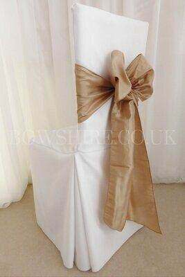 Gold Taffeta Sash for hire by Bows Hire