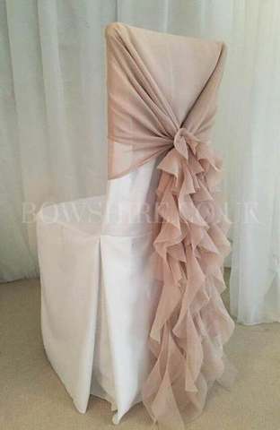 Chiffon Mink Hood for hire, sashes by Bows Hire