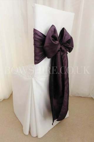 Aubergine Taffeta Sash for hire, sashes by Bows Hire