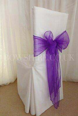 Purple Organza Sash for hire by Bows Hire