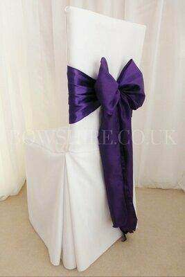 Purple Satin Sash for hire by Bows Hire