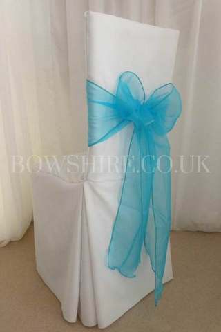 Turquoise Organza Sash for hire, sashes by Bows Hire