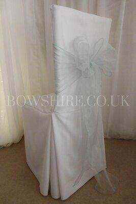 Light Blue Organza Sash for hire by Bows Hire