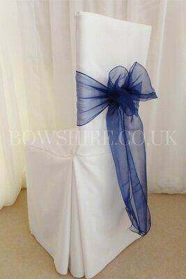 Navy Blue Organza Sash for hire by Bows Hire