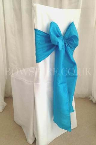 Turquoise Taffeta Sash for hire, sashes by Bows Hire
