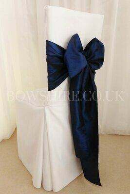 Navy Blue Taffeta Sash for hire by Bows Hire