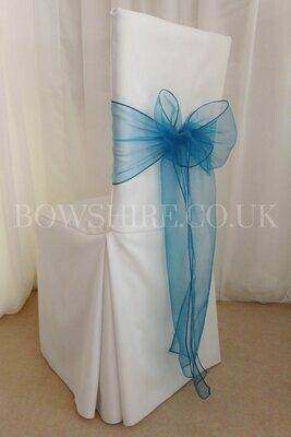 Teal Organza Sash for hire by Bows Hire