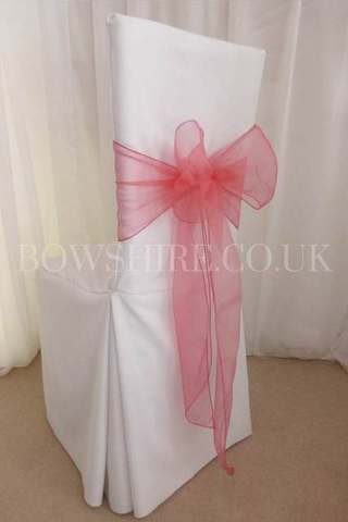 Coral Organza Sash for hire, sashes by Bows Hire