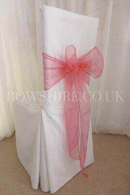 Coral Organza Sash for hire by Bows Hire