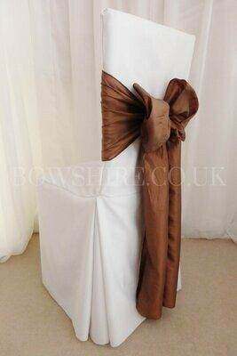 Mocha Taffeta Sash for hire by Bows Hire