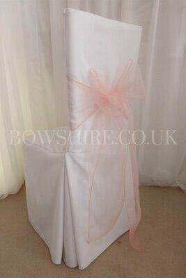 Peach Organza Sash for hire by Bows Hire
