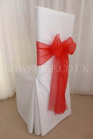 Red Organza Sash for hire, sashes by Bows Hire