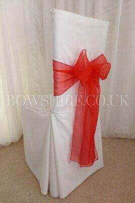 Red Organza Sash for hire by Bows Hire