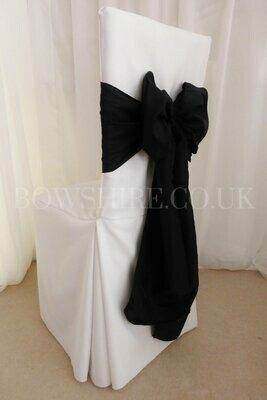 Black Taffeta Sash for hire by Bows Hire