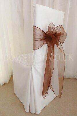 Brown Organza Sash for hire by Bows Hire