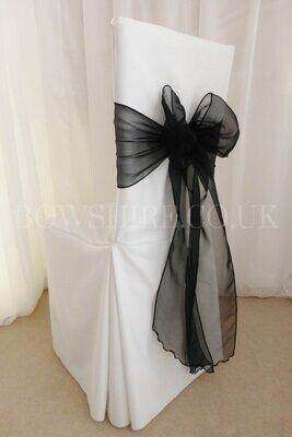 Black Organza Sash for hire by Bows Hire