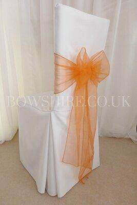 Orange Organza Sash for hire by Bows Hire