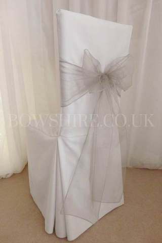 Silver Organza Sash for hire, sashes by Bows Hire