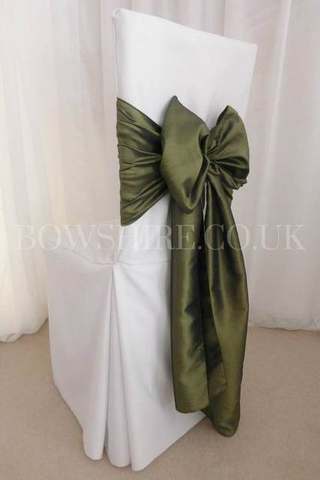 Olive Taffeta Sash for hire, sashes by Bows Hire