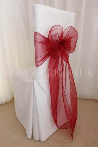 Claret Organza Sash for hire, sashes by Bows Hire