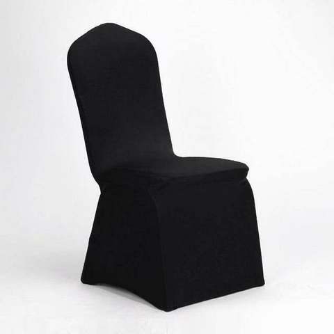 Black Lycra Stretch Chair Cover & Organza Sash for hire, chair cover hire by Bows Hire