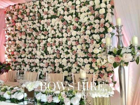 The Flora Flower Wall for hire, backdrops by Bows Hire