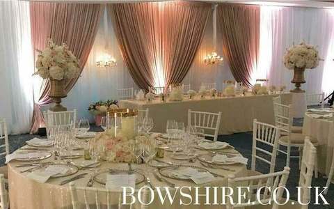 Mink Chandelier Backdrop for hire, backdrops by Bows Hire, photo 2