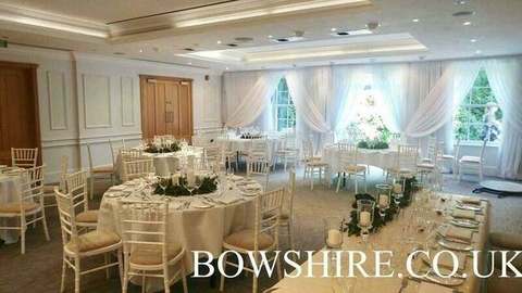 Pulled Back Wall Drapes for hire, drapery by Bows Hire, photo 2