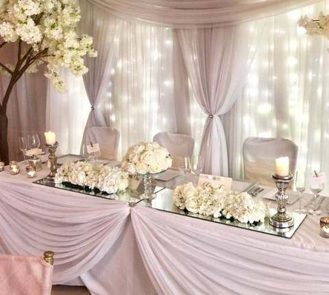 Rectangular Mirror Plate for hire, finishing touches by Bows Hire