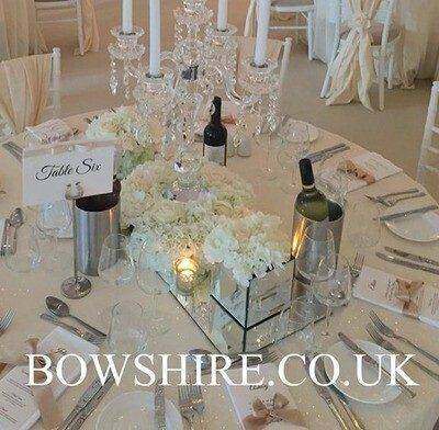 Rectangular Mirror Plate for hire, finishing touches by Bows Hire, photo 2