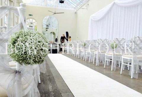 Ivory Aisle Runner for hire, carpet and aisle runners by Bows Hire