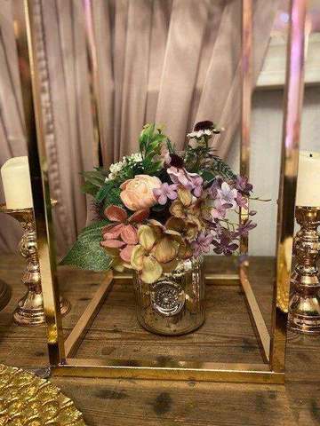 Antique Glass Jar with Flowers for hire, finishing touches by Bows Hire