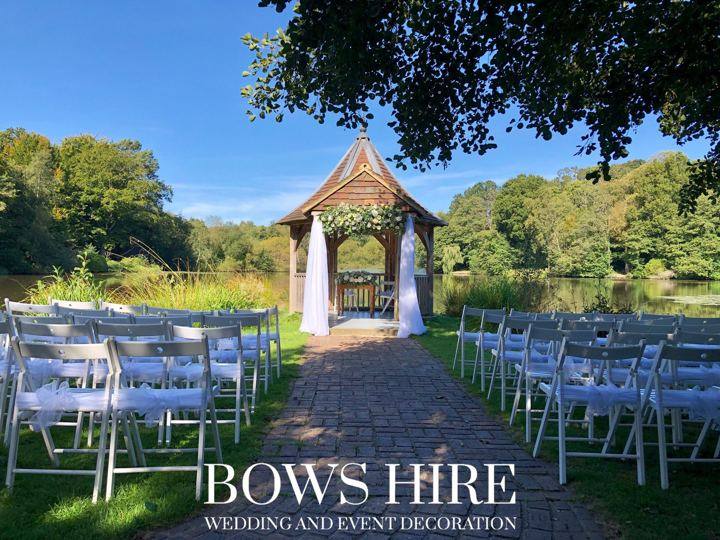 Powdermills Hotel wedding decorated by Bows Hire
