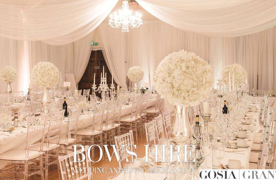 Ceiling and wall drapery at a Queens Hall Cuckfield wedding by Bows Hire
