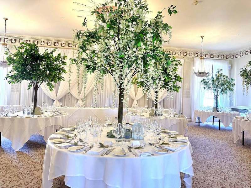 Buxted Park Hotel wedding decoration by Bows Hire, photo 1