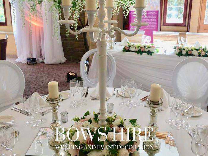 Bows Hire centrepieces styling at a wedding or event, photo 90