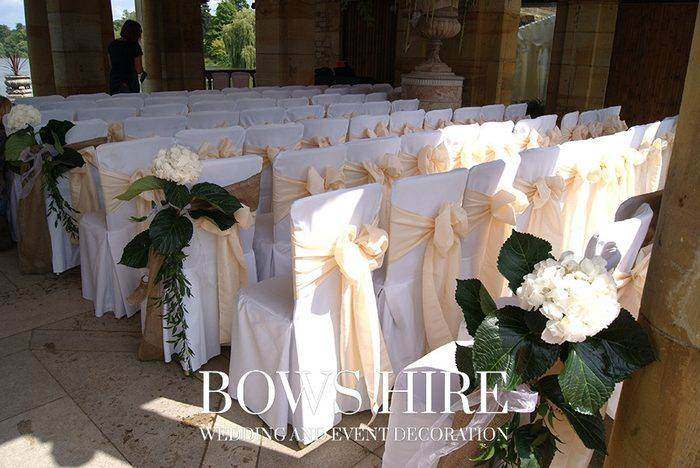 Bows Hire chair covers styling at a wedding or event, photo 22
