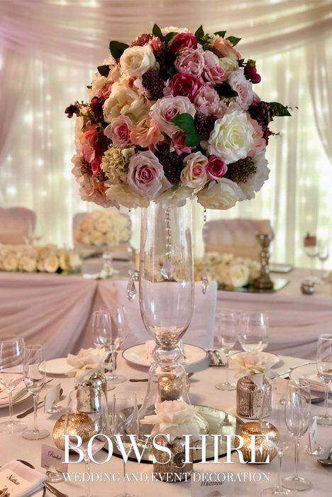 Bows Hire centrepieces styling at a wedding or event, photo 89