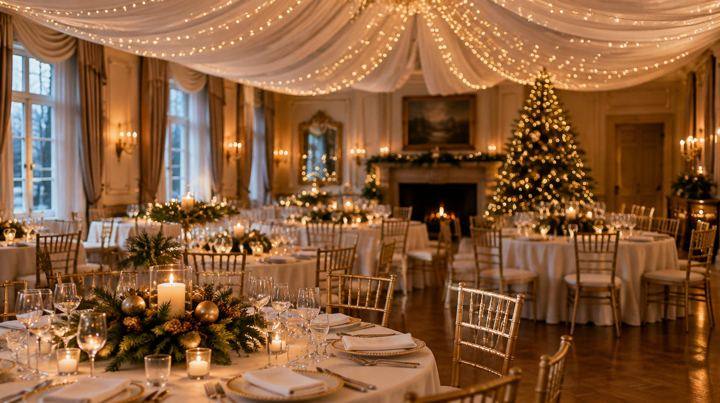 Christmas party room dressed by Bows Hire